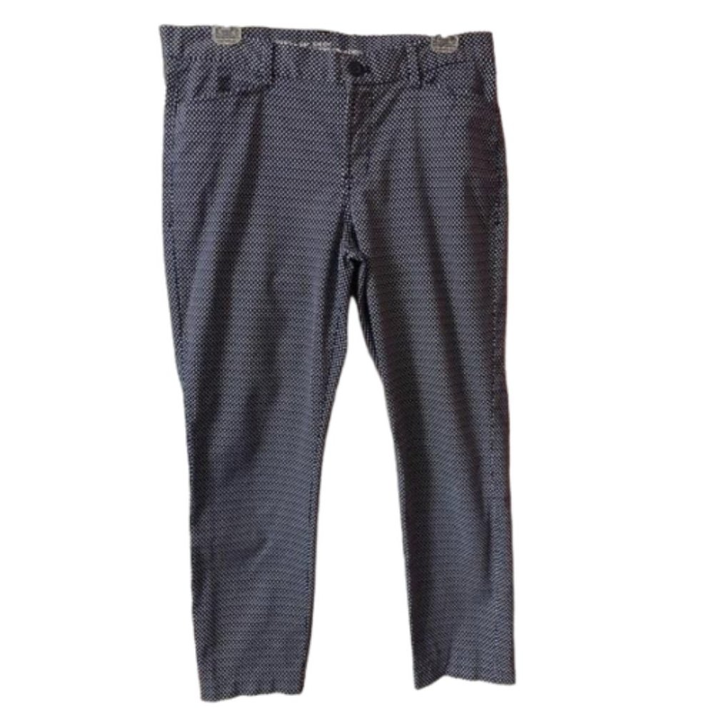 2/$30 Khakis by Gap Slim City Midnight Blue/White Stretch Cropped Size 6 #0651